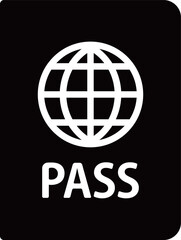 パスポートのシルエットアイコンイラスト