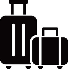スーツケースのシルエットアイコンイラスト