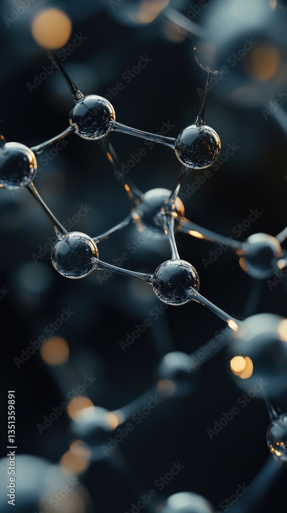 Poster a close-up view of a cluster of water droplets, highlighting their shape and texture