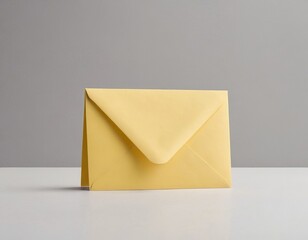 A single yellow envelope on a clean white surface, symbolizing communication and correspondence.