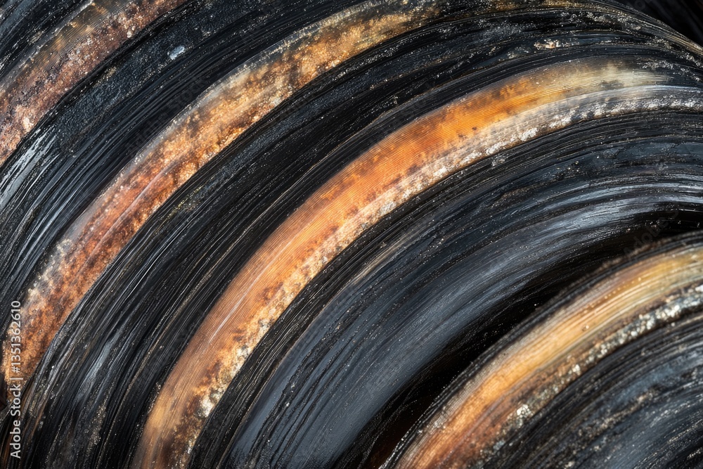 Poster a close-up shot of a black and brown striped object, perfect for use in editorial or commercial cont