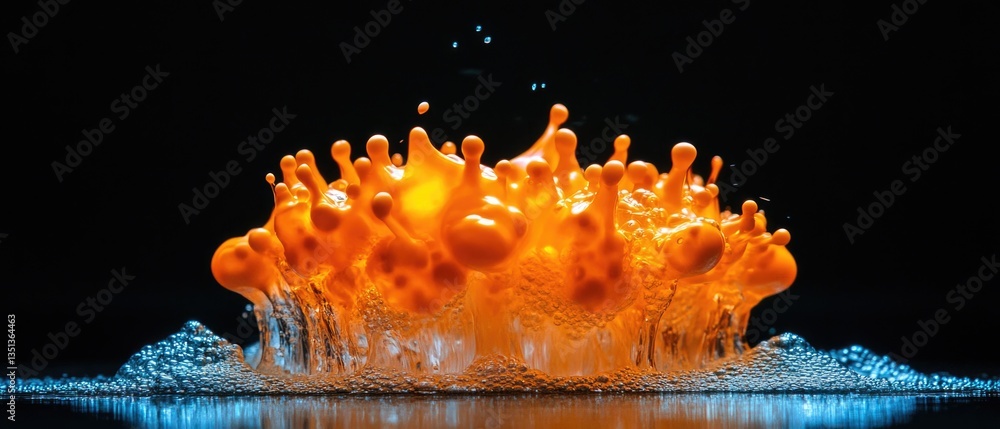 Aufkleber A clear and concise description of the orange substance suspended in water, suitable for use in various contexts