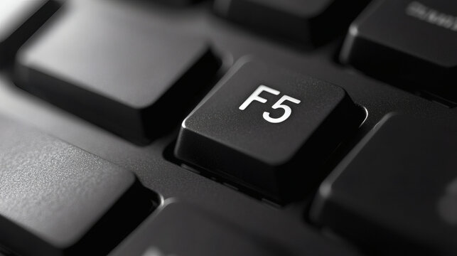 Close Up of a Black Computer Keyboard F5 Key