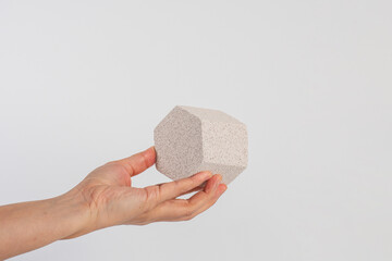 Props for product photography in hand on a white background