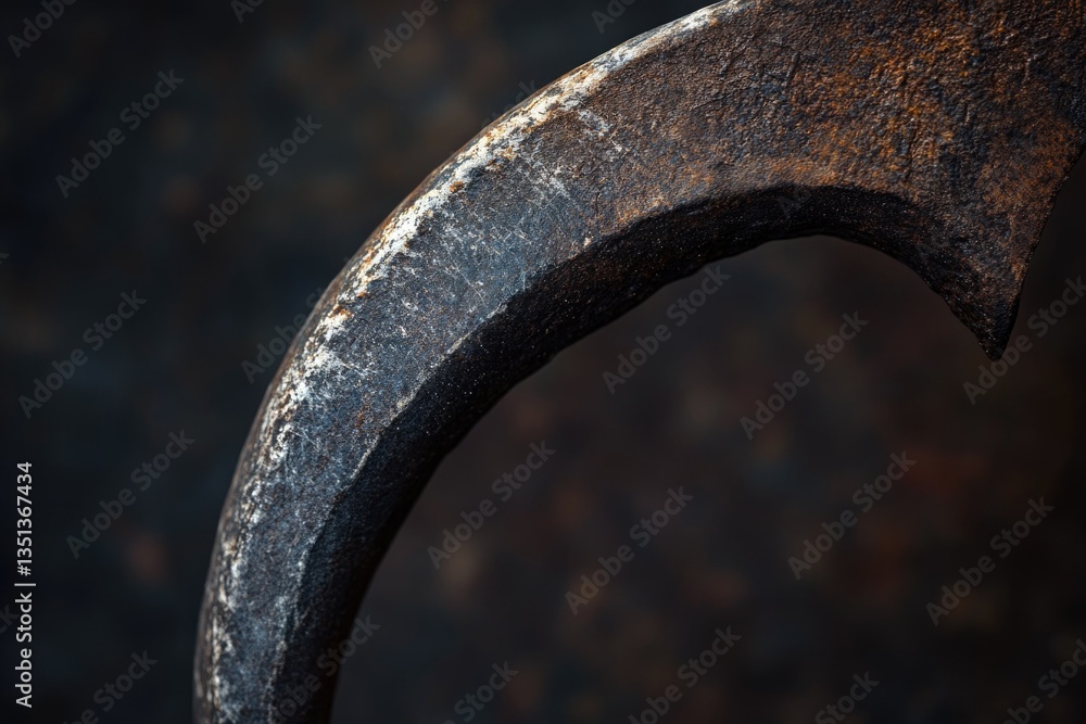 Poster close-up shot of a metal object sitting on a table, great for editorial or commercial use