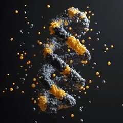 Microscopic view of a complex protein molecule structure