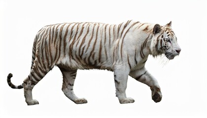 Fototapeta premium white massive tiger panthera tigris bengalensis taking walks remoted at