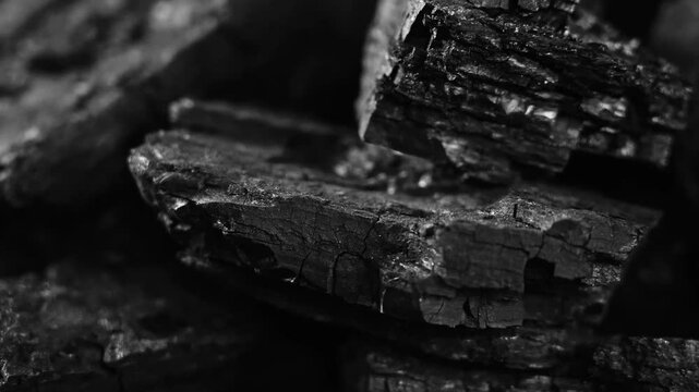 Natural black wood charcoal texture background	