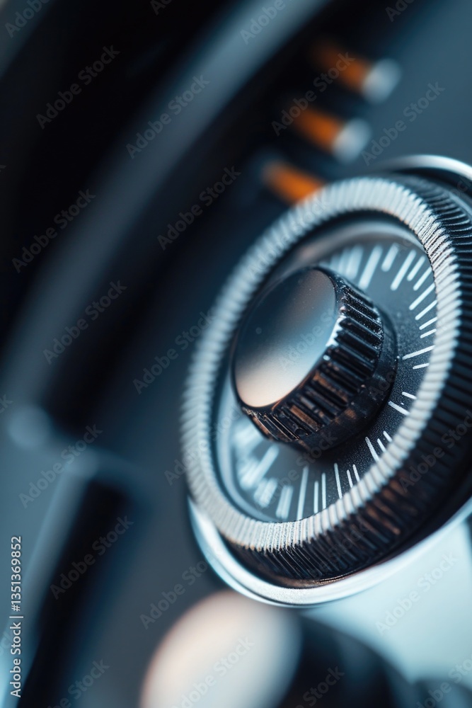 Poster a detailed view of a car's control knob
