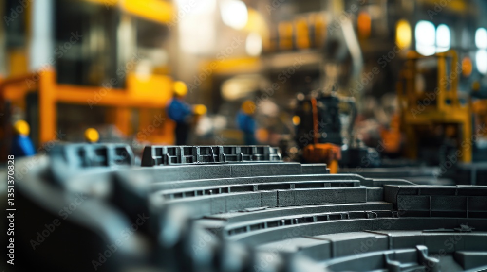 Poster group of people working in a modern factory setting