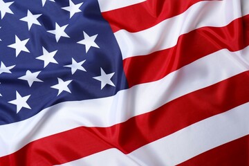 Beautiful waving star and striped American flag