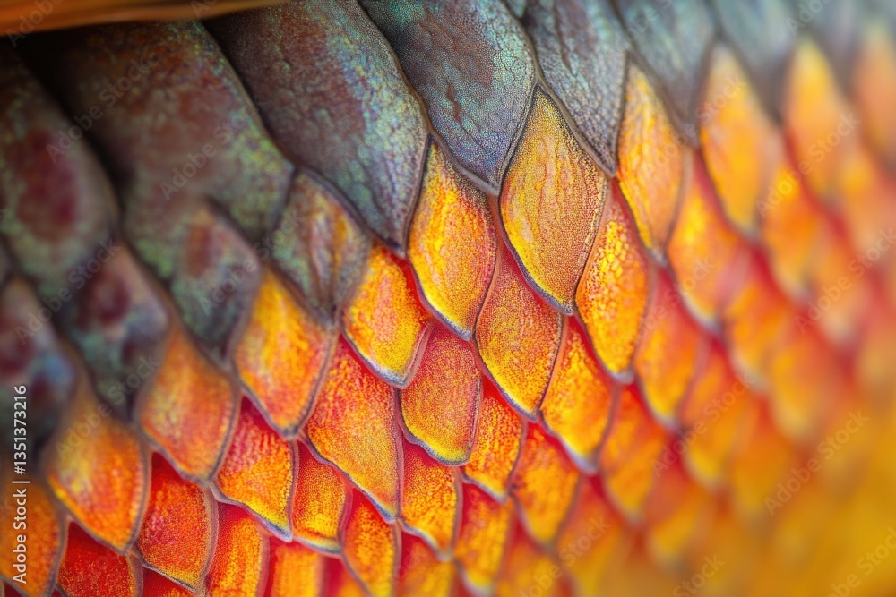 Poster Close-up view of fish skin patterns and scales