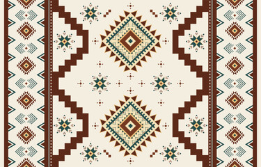 Vector illustration of geometric or ethnic seamless pattern traditional design for fabrics