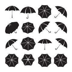  set vector various beach umbrella silhouettes ©  Creative Stock Bd