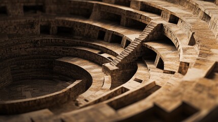 Close-up view of a circular structure with intricate details