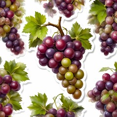 Obraz premium fruit grape food grapes green red fresh isolated bunch healthy wine ripe vine white berry juicy nature agriculture sweet diet dessert.