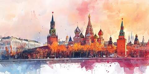 panorama of Moscow with historic architecture and famous landmarks