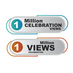Download this Views Celebration Thumbnail Golden Banner Set 1M, 1 Million Views, 1M Views, 1M Views eps vector file29