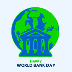 Happy World Bank Day illustration. poster banner design vector 