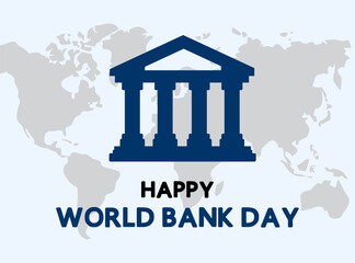 Happy World Bank Day illustration. poster banner design vector 