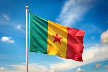Cameroon flag waving
