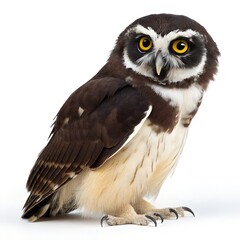 Fototapeta premium spectacled owl bird illustration on white background