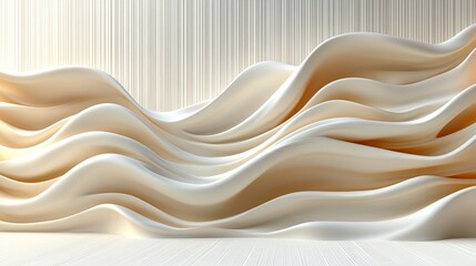 Obraz premium Creamy fabric waves, textured backdrop, interior design