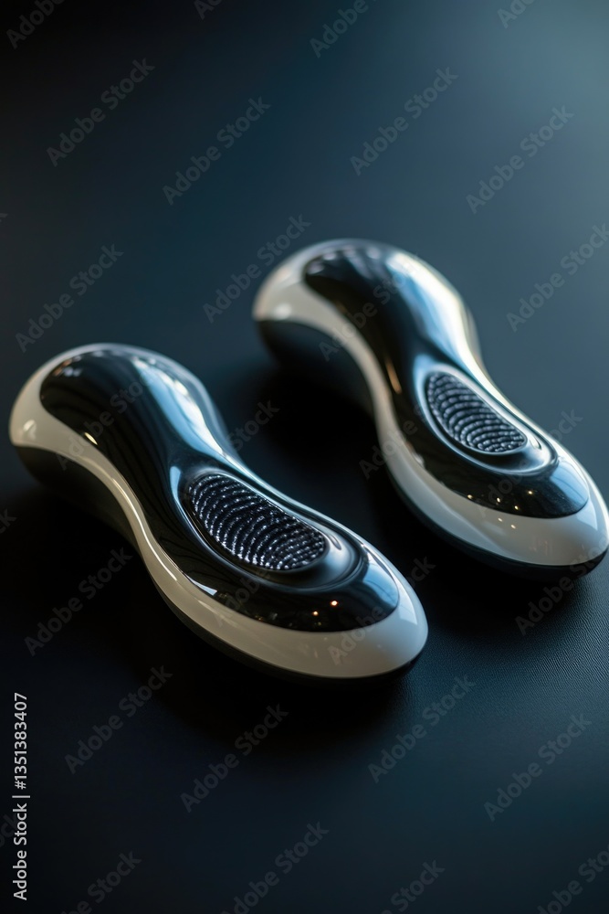 Poster Two computer mice sit on a table, ready for use
