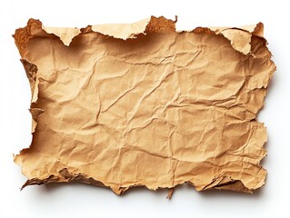 Aged Crumpled Brown Paper: A Rustic Textured Background