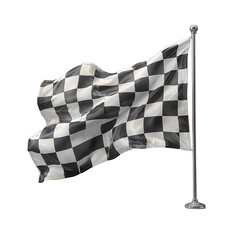 Checkered racing flag isolated on transparent background