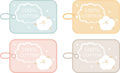 手書き風の綿花のイラスト、アイコン