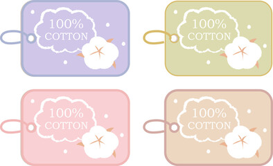 手書き風の綿花のイラスト、アイコン