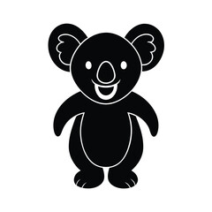 Fototapeta premium cheerful-koala-silhouette-on-white-background-.eps