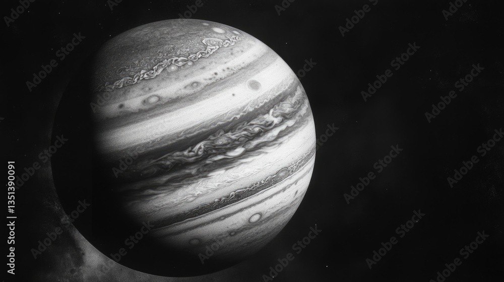 Aufkleber a grayscale image of a distant planet