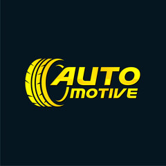 Automotive logo with car tire symbol
