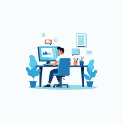 business illustration in the office