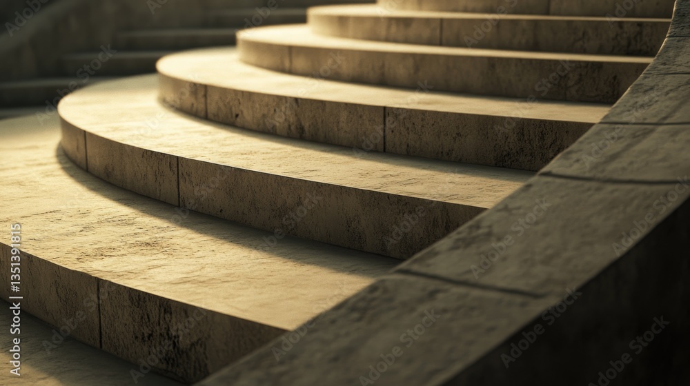 Poster A close-up view of a staircase with steps and railings