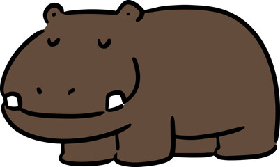 Illustration of hippo cartoon