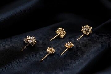 Close-up shot of multiple pins on fabric, useful for sewing or crafting projects