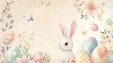 Easter Bunny  Pastel Eggs. (2)