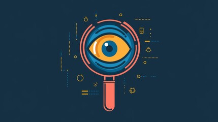 Obraz premium Magnifier glass warning caution alert scam data found icon line stroke outline art simple graphic ui set, security hazard virus pictogram sign symbol solid logo, failure analysis search clip art 