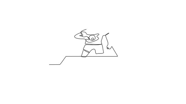 Animated self drawing of Para Table Tennis sports video design illustration. Para Taekwondo sport design in simple linear continuous style video concept. Sports themes design for your asset design.