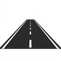 A Straight Open Road with Solid Lines and a Minimalist Style for Creative Projects and Landscapes