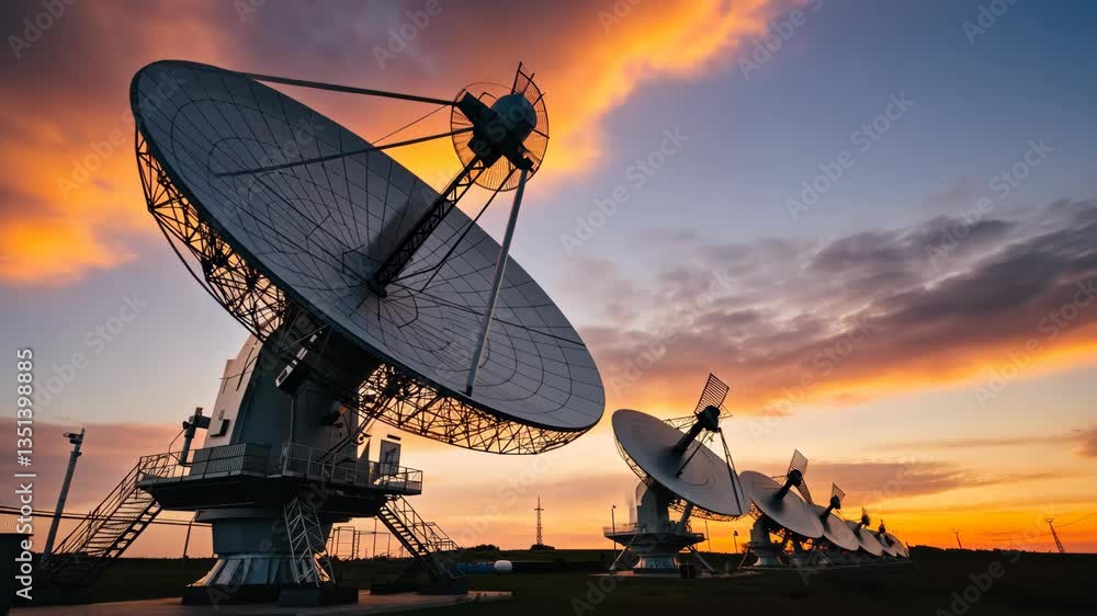 Poster The Advanced Satellite Communication Systems project showcases the progress in telecommunications technology, highlighting the complex mechanics and engineering involved in the field