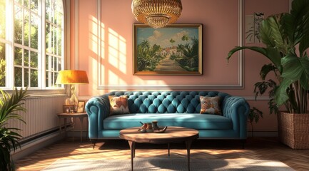 An Interior View Showing A Well Furnished And Light Living Room