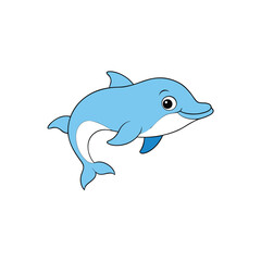 Fototapeta premium dolphin isolated on white background