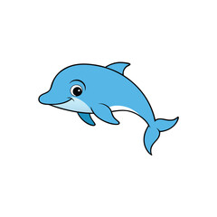 Fototapeta premium dolphin isolated on white background