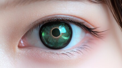 Fototapeta premium Emerald Gaze: A Close-Up of a Captivating Eye