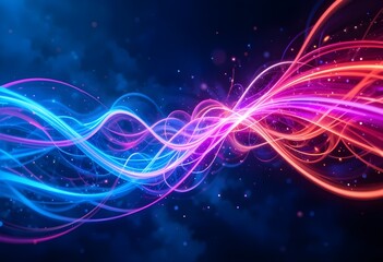 Fototapeta premium futuristic abstract composition with intersecting rgb light beams creating prismatic patterns through fog cyberpunk aesthetic