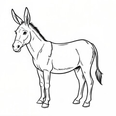 Obraz premium Strong Farm Mule Standing on a White Background Illustration for Rural Life and Agriculture